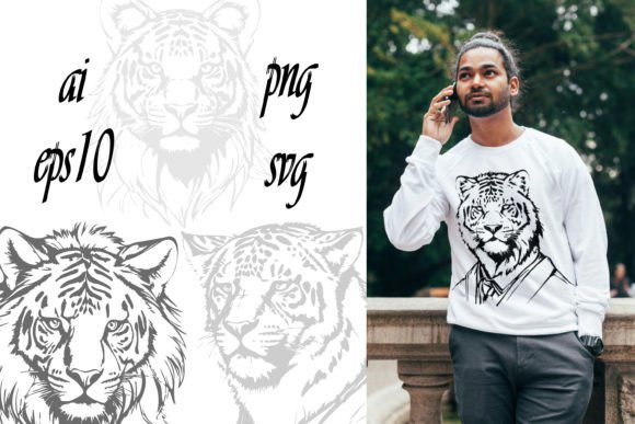 10 Sketch Tiger Tattoo Animal Clipart