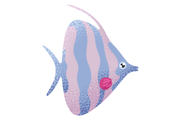 Angelfish Icon: Textured Colorful Animal Graphics
