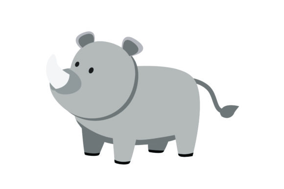 Badak Rinochero SVG: Animal Illustration Graphics for Creative Marketplaces