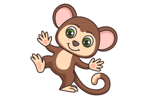 Cartoon Monkey Graphics: African Animal Illustrations