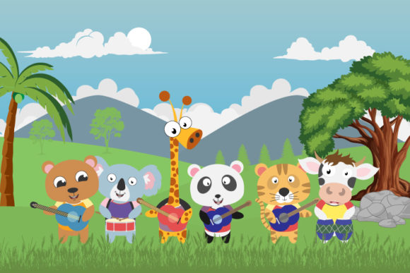 Cute Animal Band: Playful Graphics & Illustrations for Brand Projects