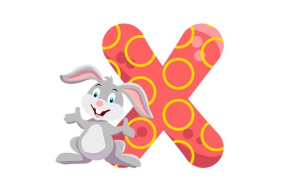 Cute Animal Icons Alphabet X Cliparts