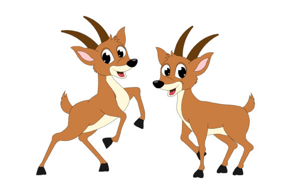 Cute Antelope Animal Cartoon: Friendly Illustrations & Versatile Graphics