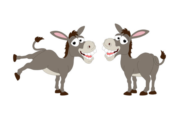 Cute Donkey Animal Cartoon: Friendly Graphics & Illustrations