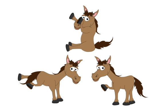 Cute Horse Animal Cartoon: Graphics & Illustrations for Real Publishing