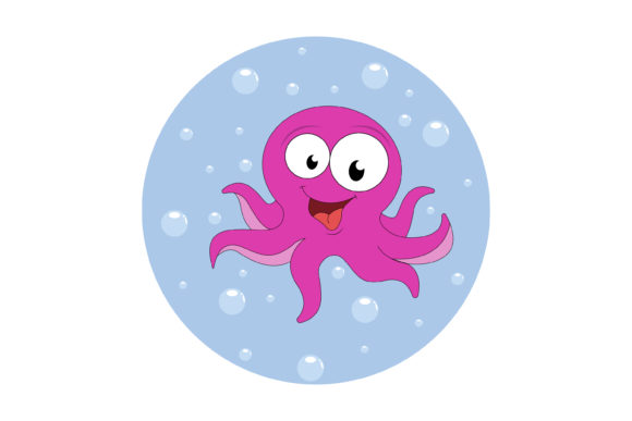 Cute Octopus Animal Cartoon: Friendly Graphics & Illustrations