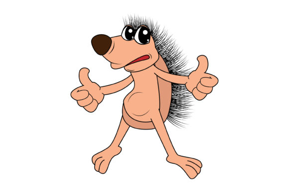 Cute Porcupine Animal Cartoon Graphics & Illustrations