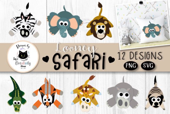 Cute Safari Animal Clipart SVG Graphics & Illustrations