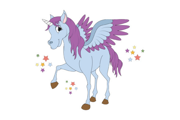 Cute Unicorn Animal Cartoon Graphics & Illustrations