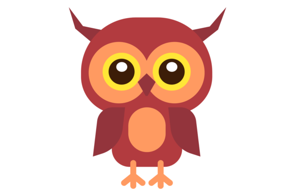 Funny Owl Color Icon Graphics & Illustrations