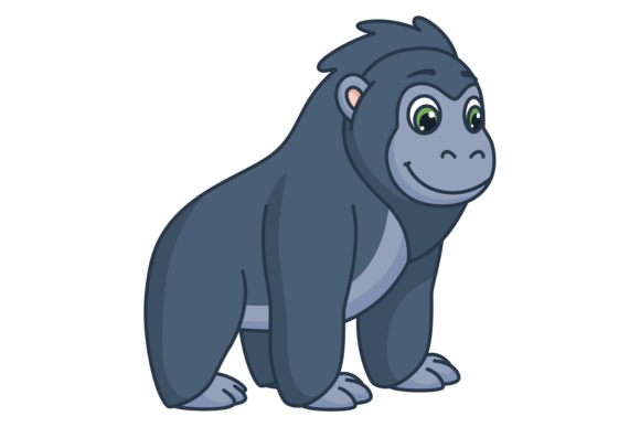 Gorilla Baby Cartoon Animal. African Car Graphics