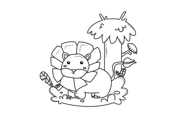Jungle Animal Coloring Book Design Draw