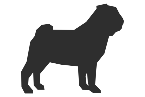 Pug Black Silhouette Graphics & Illustrations
