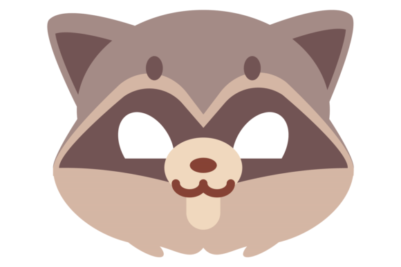 Racoon Kid Mask: Party Fun Animal Face Graphics & Illustrations