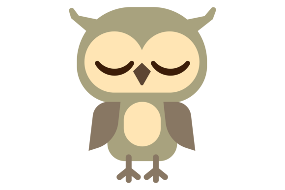 Sleeping Owl Icon Graphics: Cute Bird Illustrations