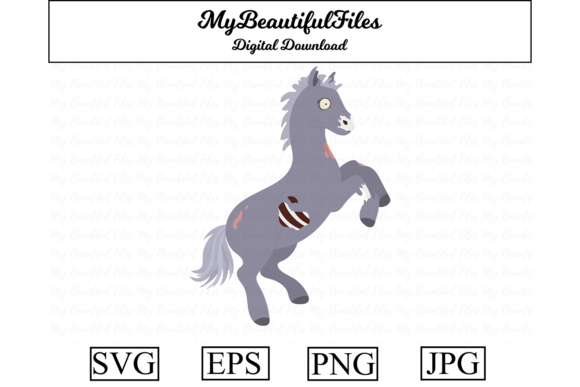 Zombie Animal - Horse Graphics & Illustrations